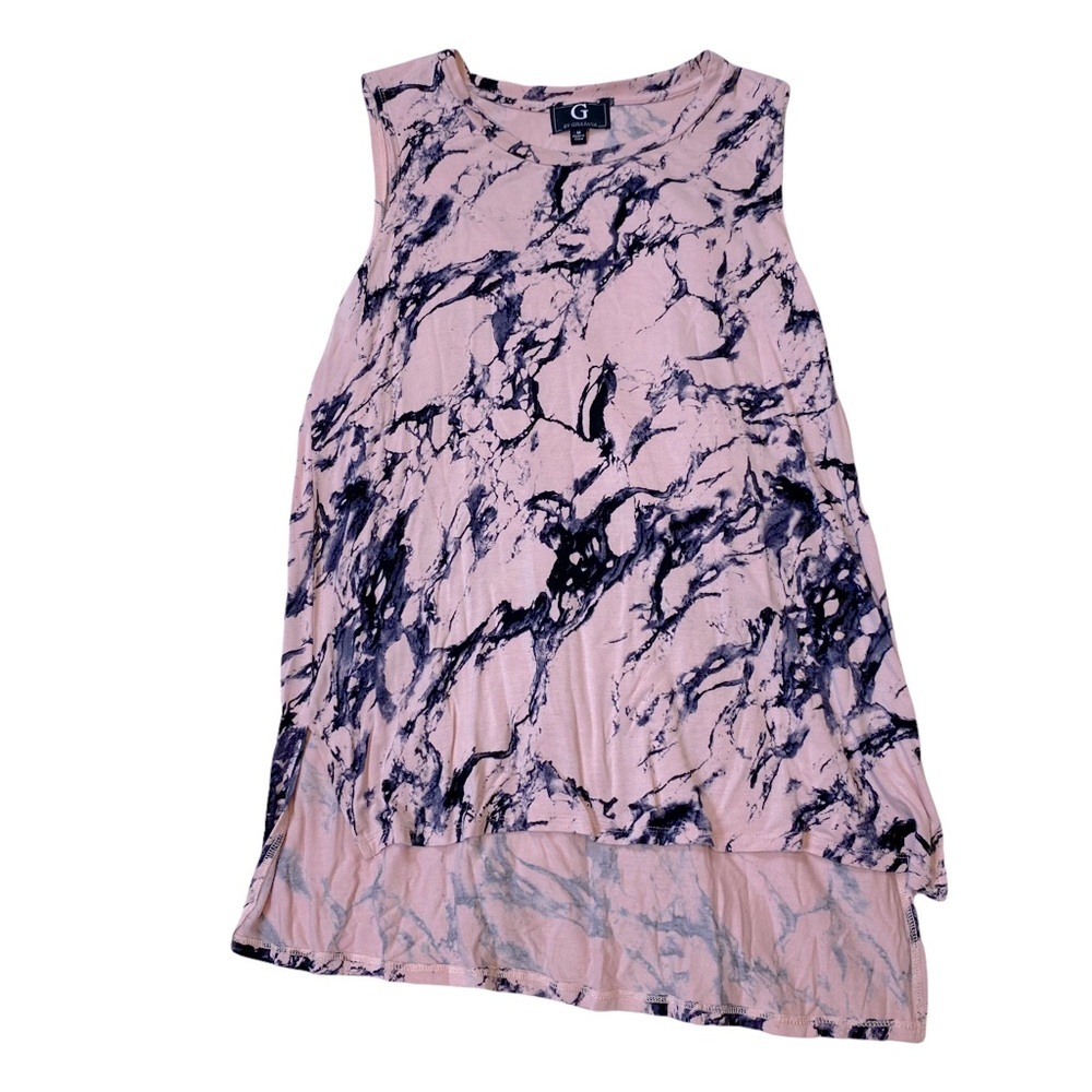 G by GUILIANA Pink & Black Marble Tunic Top​